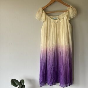 Almost Famous London Silk Midi Dress Size 8 Purple Beaded Mermaidcore Coastal